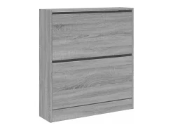 Zapatero de madera de ingeniería gris Sonoma 80x21x87,5 cm ES549774