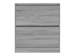 Zapatero de madera de ingeniería gris Sonoma 80x21x87,5 cm ES549774