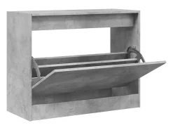 Zapatero de madera de ingeniería gris hormigón 80x34x63 cm ES894665