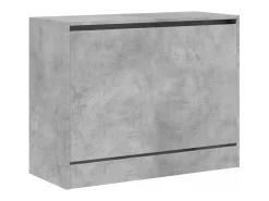 Zapatero de madera de ingeniería gris hormigón 80x34x63 cm ES894665