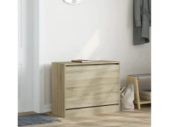 Zapatero de madera de ingeniería roble Sonoma 80x34x63 cm ES120492
