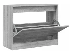 Zapatero de madera de ingeniería gris Sonoma 80x34x63 cm ES300730