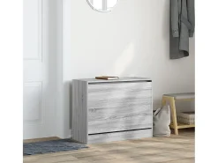 Zapatero de madera de ingeniería gris Sonoma 80x34x63 cm ES300730