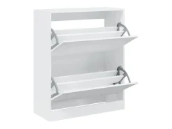 Zapatero de madera de ingeniería blanco 80x34x96,5 cm ES624850