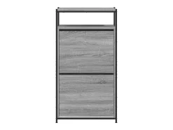 Zapatero de madera de ingeniería gris Sonoma 60x34x112 cm ES406996