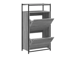 Zapatero de madera de ingeniería gris Sonoma 60x34x112 cm ES406996