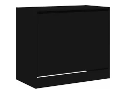 Zapatero de madera de ingeniería negro 80x42x69 cm ES154480