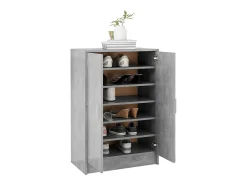 Zapatero de madera de ingeniería gris hormigón 60x35x92 cm ES758883