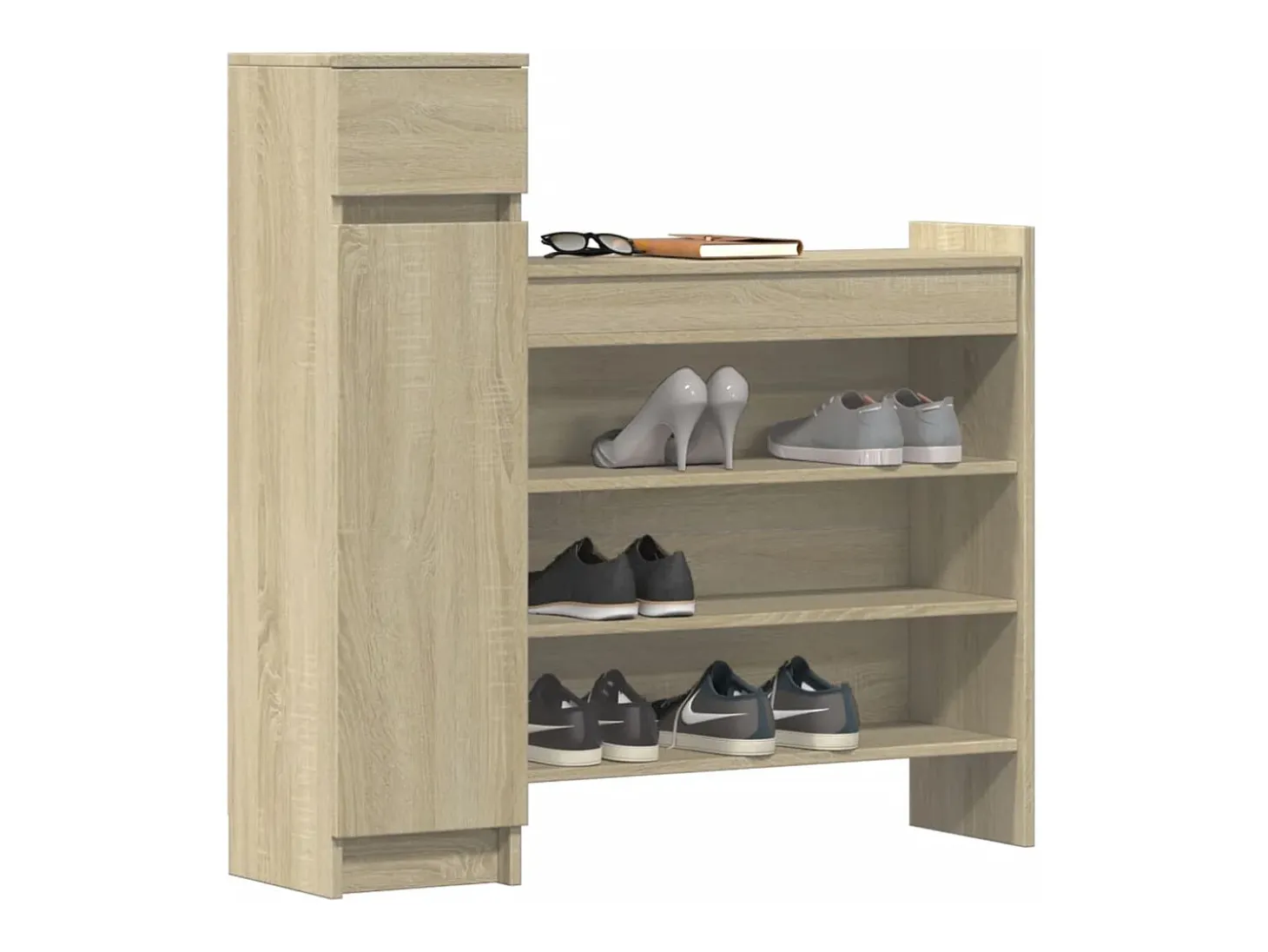Zapatero de madera de ingeniería de roble Sonoma