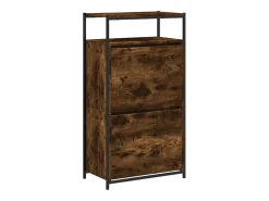 Zapatero de madera de ingeniería roble ahumado 60x34x112 cm ES923766