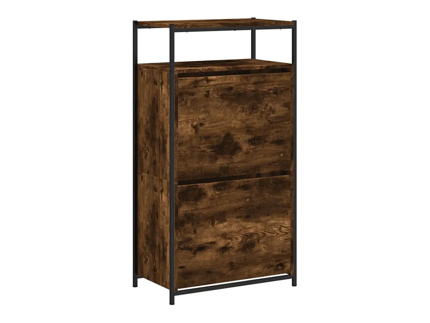 Zapatero de madera de ingeniería roble ahumado 60x34x112 cm ES923766