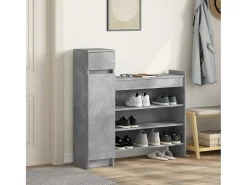 Zapatero de madera de ingeniería de color gris hormigón