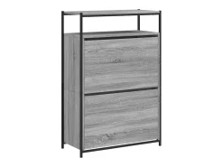 Zapatero de madera de ingeniería gris Sonoma 75x34x112 cm ES490931