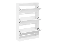 Zapatero de madera de ingeniería blanco 80x21x125,5 cm ES837786