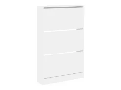 Zapatero de madera de ingeniería blanco 80x21x125,5 cm ES837786