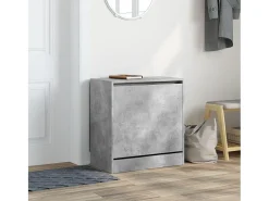 Zapatero de madera de ingeniería gris hormigón 60x34x63,5 cm ES727111
