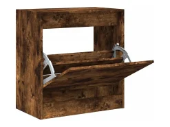 Zapatero de madera de ingeniería roble ahumado 60x34x63,5 cm ES398157