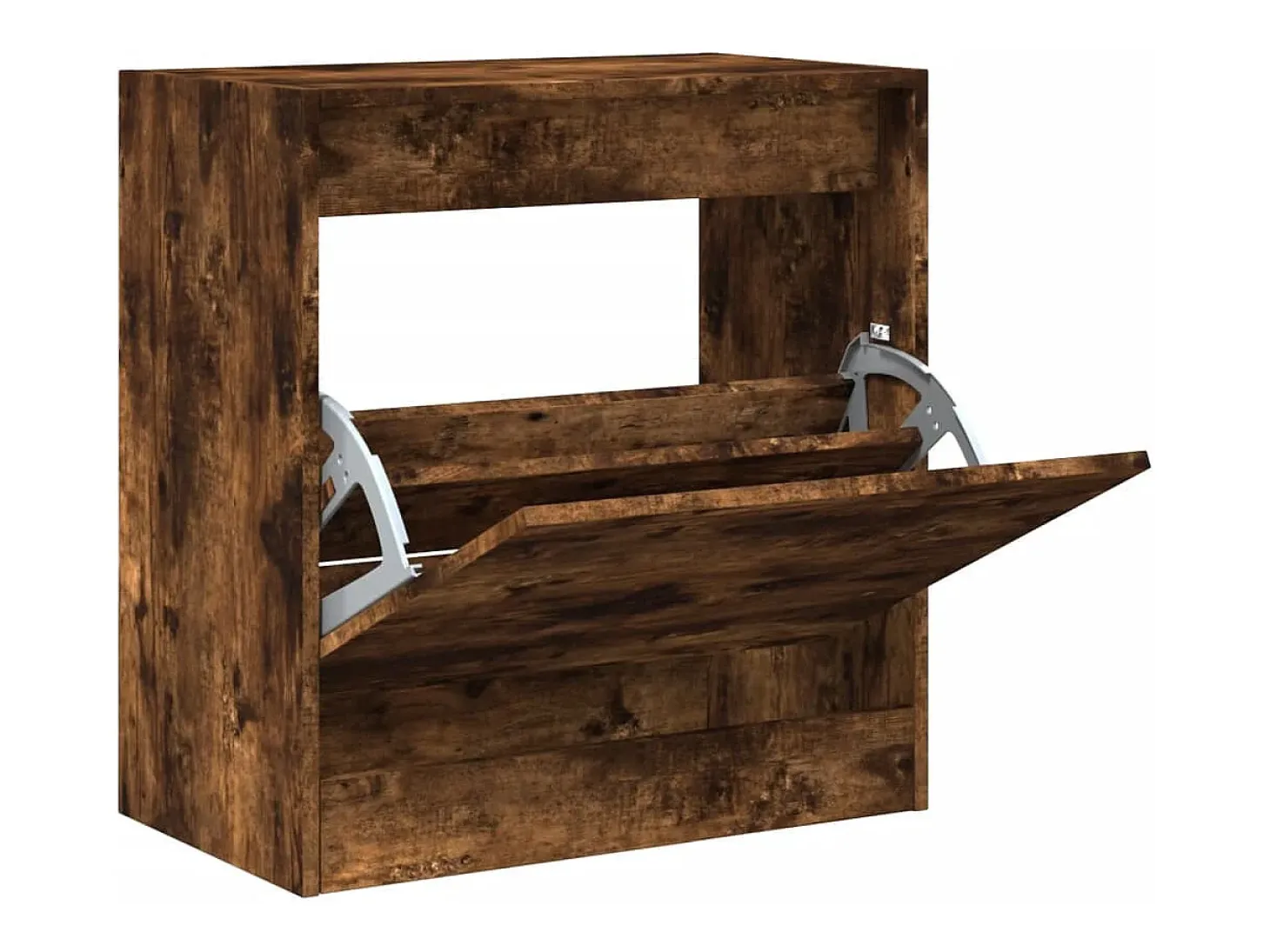 Zapatero de madera de ingeniería roble ahumado 60x34x63,5 cm ES398157