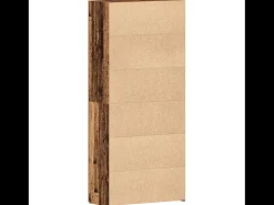 Zapatero de madera envejecida de 80x35,5x180 cm fabricado en madera contrachapada