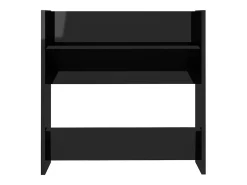 Zapatero de pared de 4 piezas, negro brillante, 60x18x60 cm