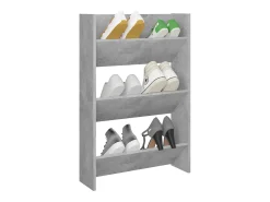 Zapatero de pared Gris hormigón 60x18x90 cm Aglomerado