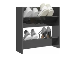 Zapatero de pared madera contrachapada gris brillo 60x18x60 cm ES920710