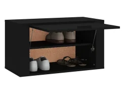 Zapatero de pared Negro 70x35x38 cm Madera de ingeniería