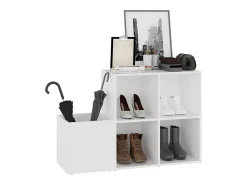 Zapatero de recibidor madera contrachapada blanco 105x35,5x70cm ES566661