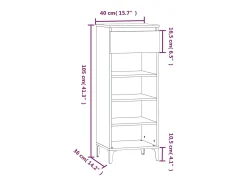 Zapatero de roble ahumado 40x36x105 cm Madera de ingeniería