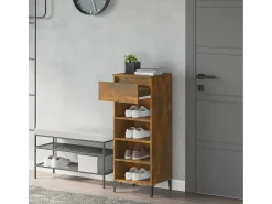 Zapatero de roble ahumado 40x36x105 cm Madera de ingeniería