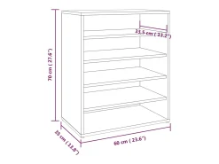 Zapatero de roble ahumado 60x35x70 cm Madera de ingeniería