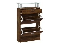 Zapatero de roble ahumado 63x24x104 cm Madera de ingeniería