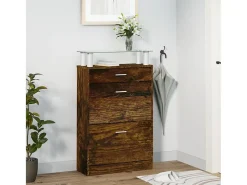 Zapatero de roble ahumado 63x24x104 cm Madera de ingeniería