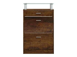 Zapatero de roble ahumado 63x24x104 cm Madera de ingeniería