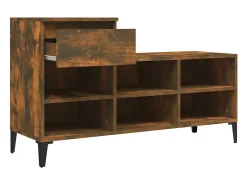 Zapatero de roble ahumado 102x36x60 cm Madera de ingeniería