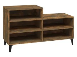 Zapatero de roble ahumado 102x36x60 cm Madera de ingeniería