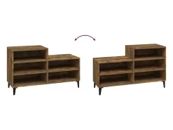 Zapatero de roble ahumado 102x36x60 cm Madera de ingeniería