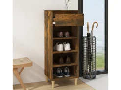 Zapatero de roble ahumado 40x36x105 cm Madera de ingeniería