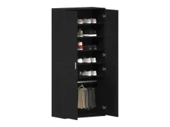 Zapatero de Roble Negro 80x39x180 cm Madera Reconstituida