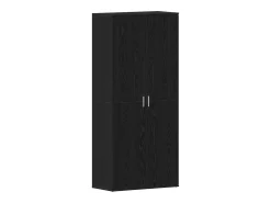 Zapatero de Roble Negro 80x39x180 cm Madera Reconstituida