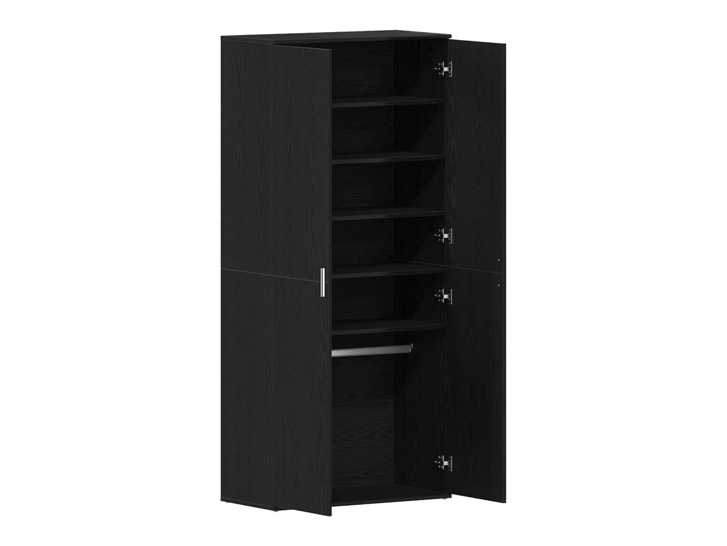 Zapatero de Roble Negro 80x39x180 cm Madera Reconstituida