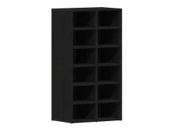 Zapatero de roble negro 54x34x100,5 cm madera de ingeniería