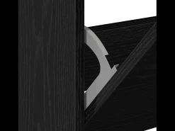 Zapatero de roble negro 60x21x57 cm Madera de ingeniería