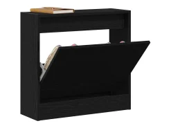 Zapatero de roble negro 60x21x57 cm Madera de ingeniería