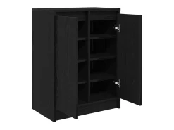 Zapatero de roble negro 57x34x76 cm madera de ingeniería