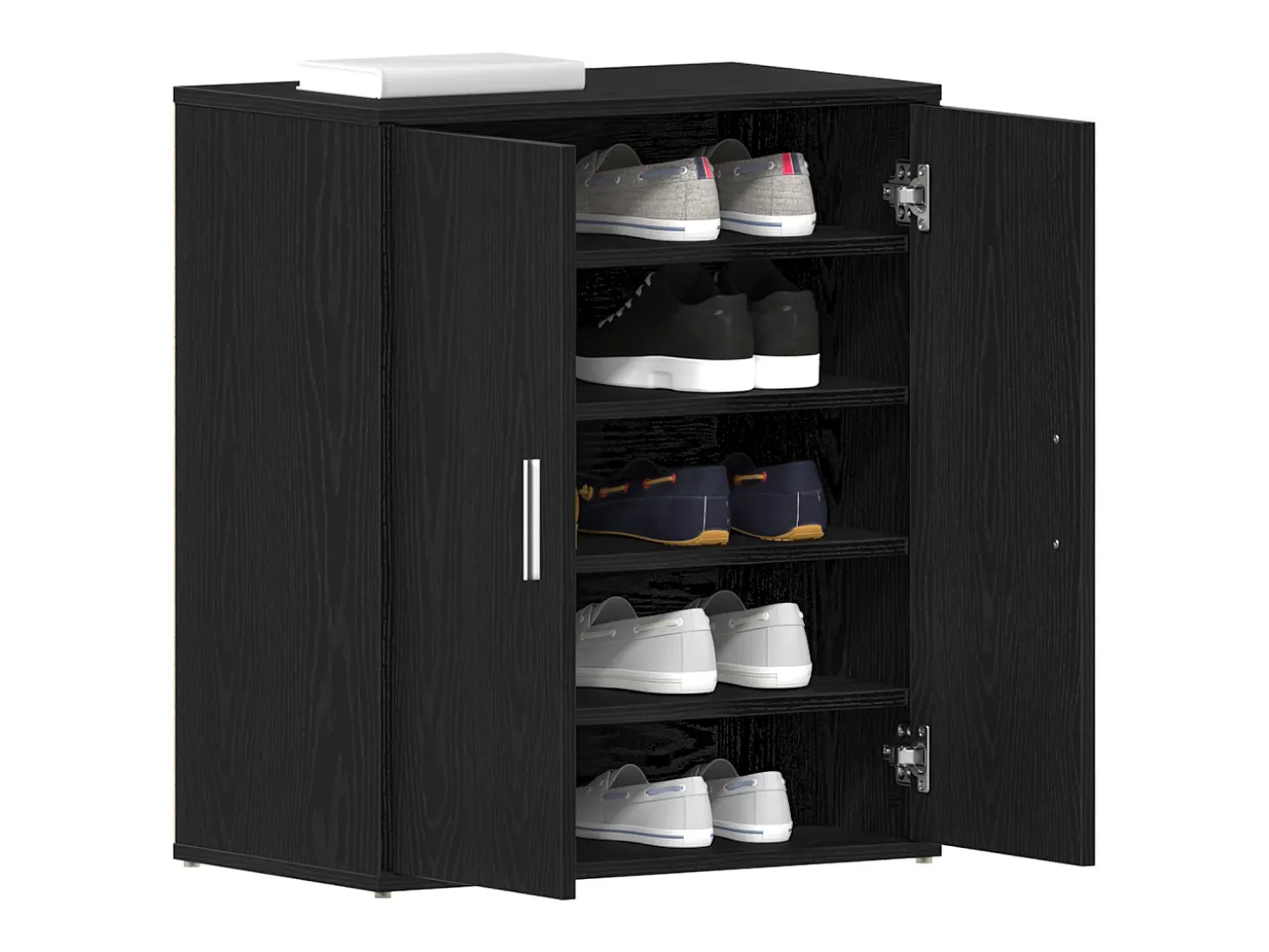 Zapatero de roble negro 60x35x70 cm fabricado en madera de ingeniería