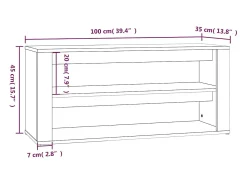 Zapatero de roble Sonoma 100x35x45cm Madera de ingeniería