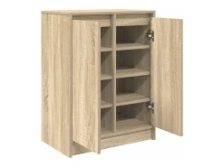 Zapatero de roble Sonoma 57x34x76 cm madera de ingeniería