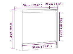 Zapatero de roble Sonoma 60x21x57 cm madera de ingeniería