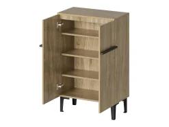 Zapatero en color madera con 2 puertas - estantes regulables 60 × 34,5 x 95 cm